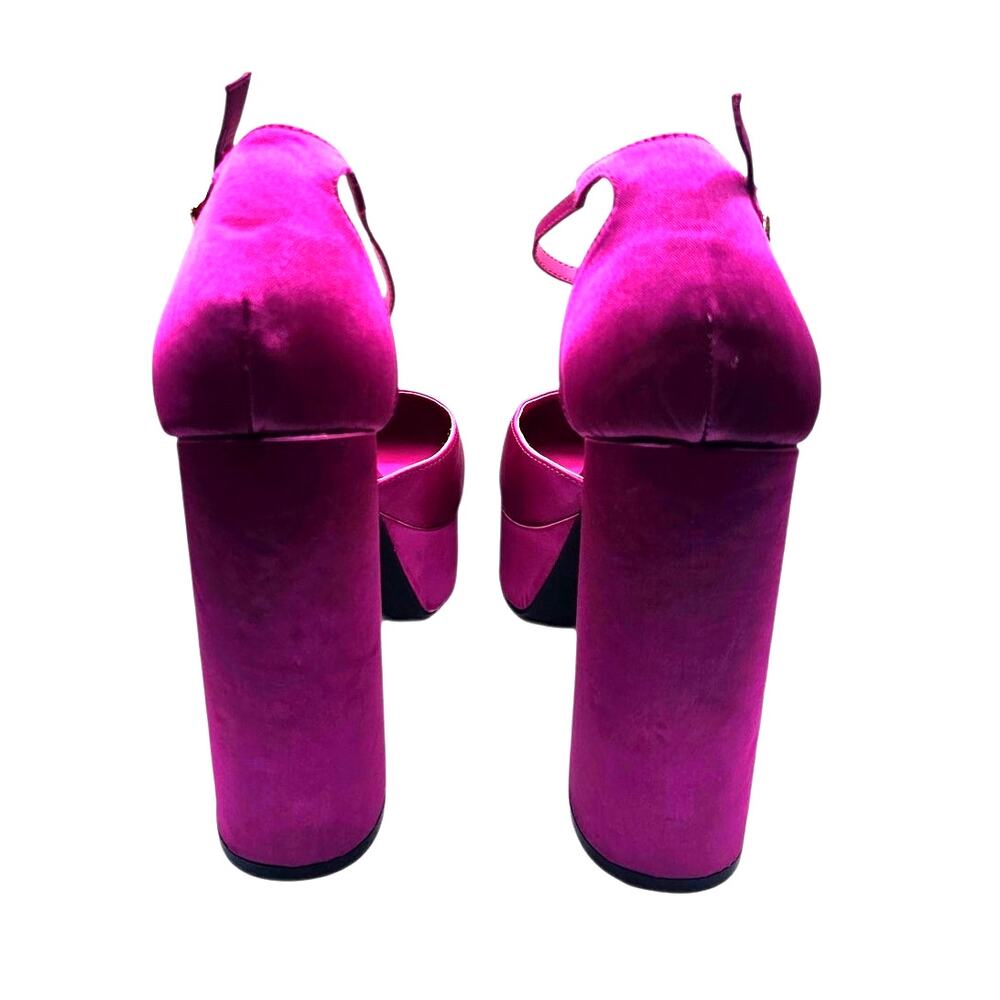 Madden Girl Magenta Pink Satin Dion Platform High Heel Pump - Picture 7 of 11